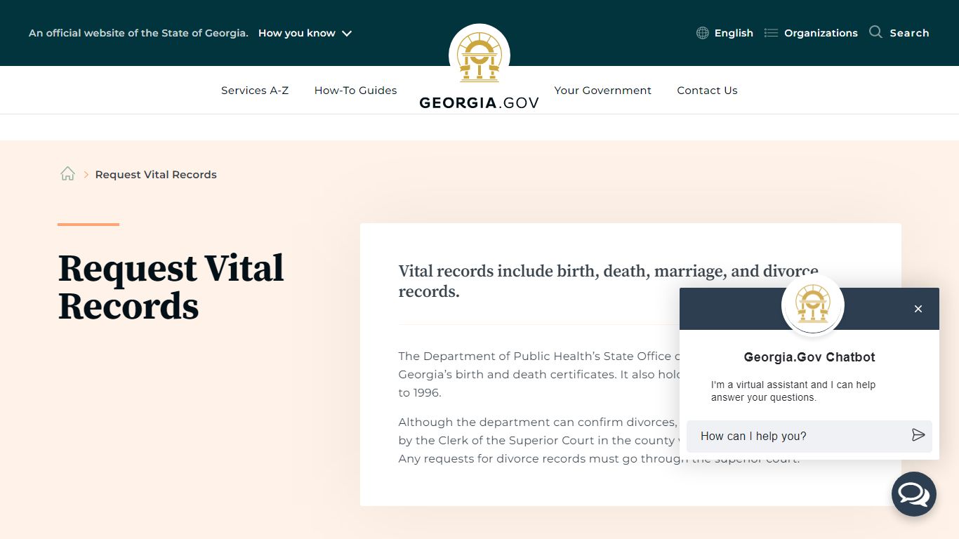 Request Vital Records | Georgia.gov